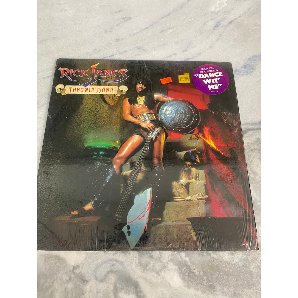 Rick James Throwin' Down 1982 Gordy 6005GL LP in Shrink Hype Sticker